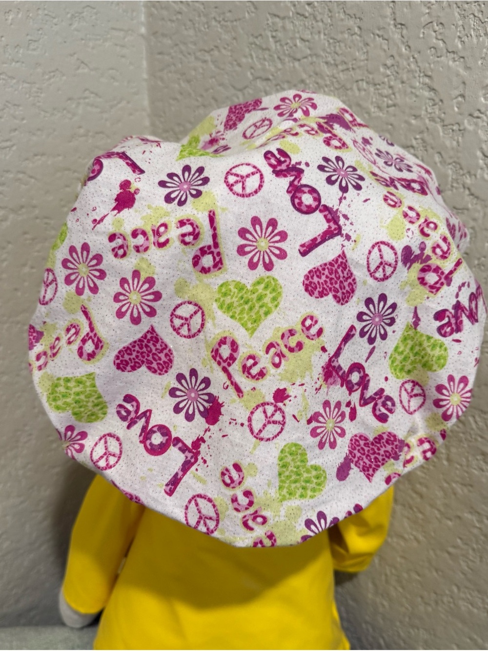 Surgical scrub hat in Hippy pattern